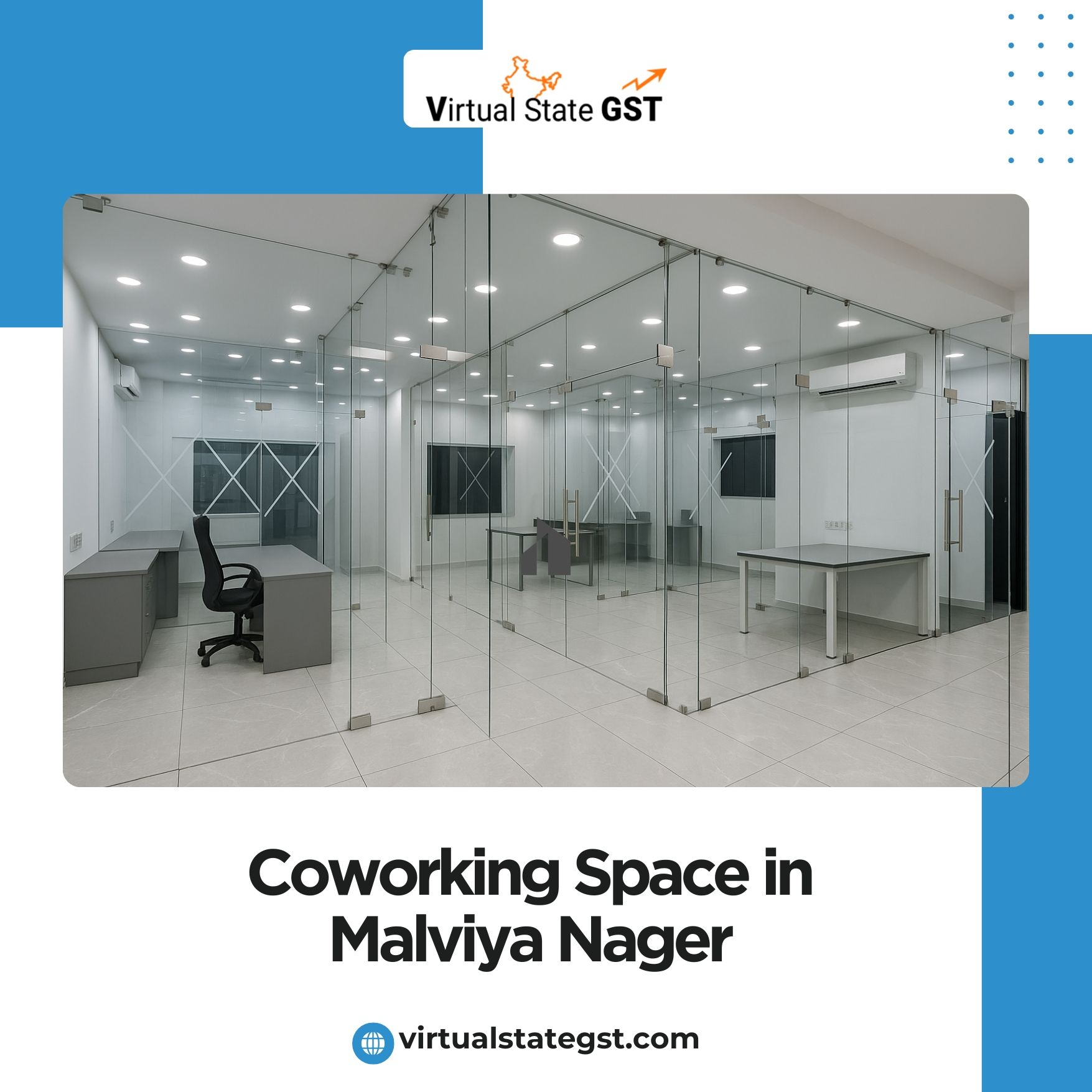 What amenities are offered by coworking spaces in Malviya Nagar