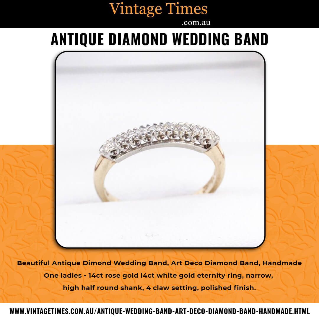 Unique Antique Diamond Wedding Band Available Online - Vintage Times