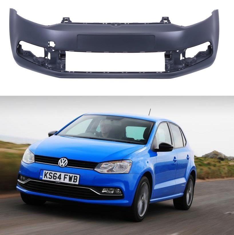 VW POLO 2014 - 2018 FRONT BUMPER PRIMED NO PDC NEW 6C0807217GRU OEM QUALITY