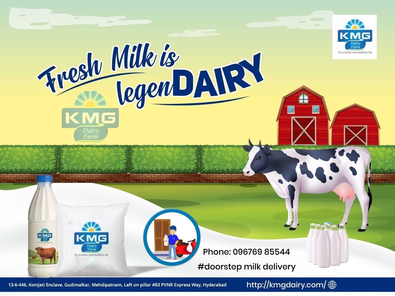 100% Farm Fresh milk and dairy products: KMG Dairy Farm