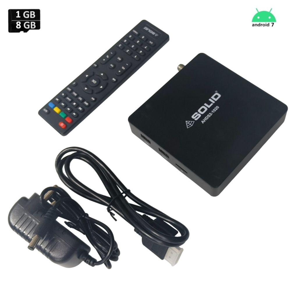 SOLID AHDS2-1020 Android+S2 (Satellite+Android 7.1) Combo Set-Top Box