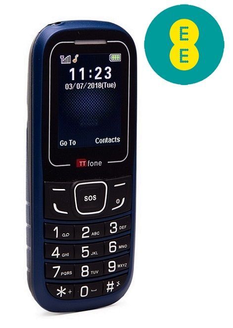 TTfone TT110 Mobile Phone with SOS Blue EE Pay As You Go