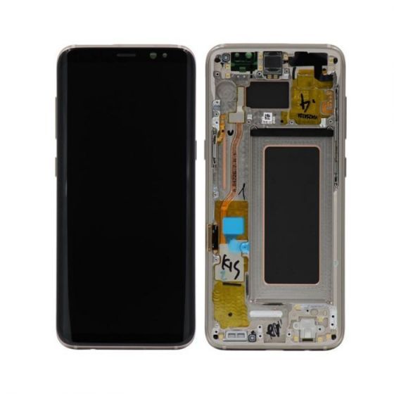 Samsung Galaxy S8 Compatible Amoled Assembly with Frame Refurbished - Gold