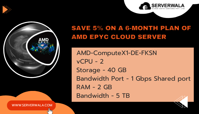 Save 5% on a 6-month plan of AMD EPYC Cloud Server 