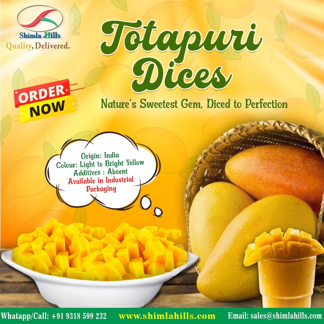 Experience the Pureness of Totapuri Mango Pulp and Puree from Shimla Hills