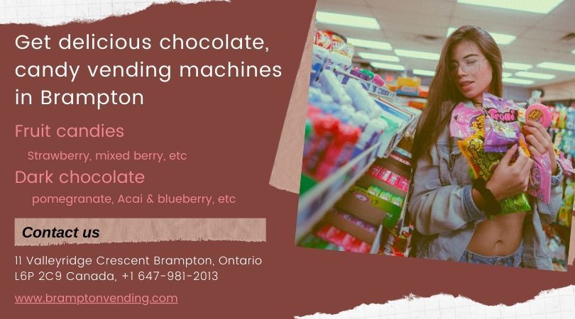 Get a customized chocolate candy vending machine in Brampton