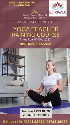 US Alliance Certified Yoga Teacher Training Course in Ahmedabad, Gujarat, India 
