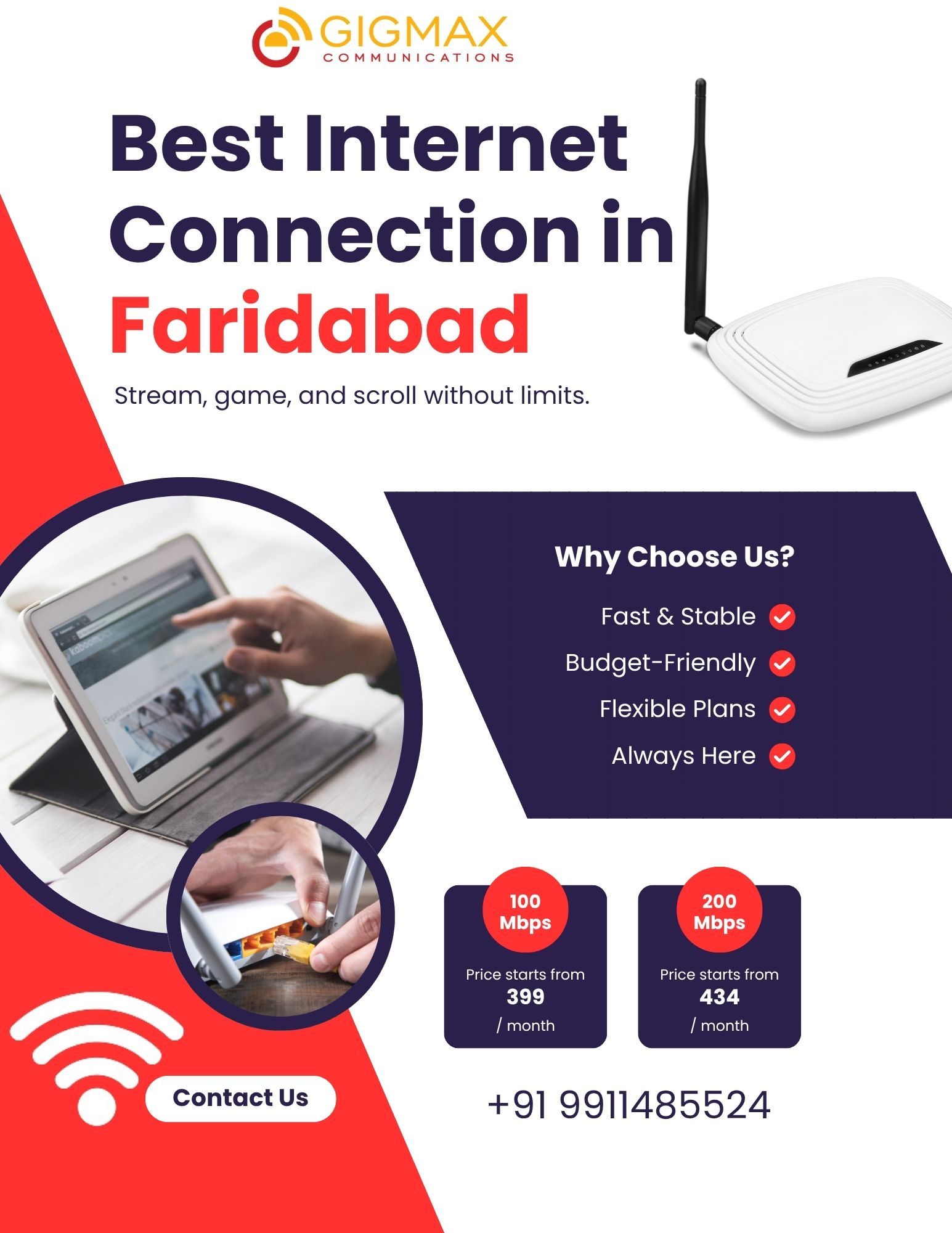 Are You Looking for the Best Internet Connection in Faridabad? Choose Gigmax