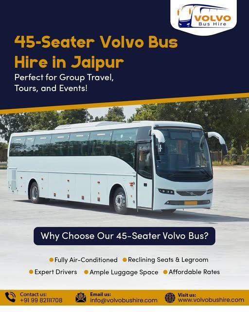 45 Seater Volvo Bus Hire in Jaipur – Luxury & Comfort