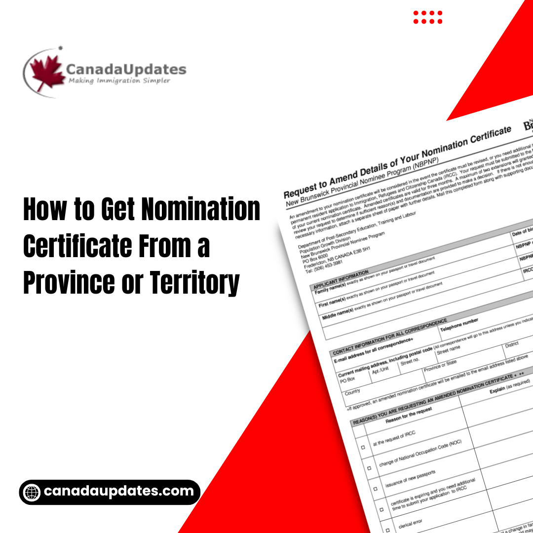 How to Get Nomination Certificate From a Province or Territory – Apply Now