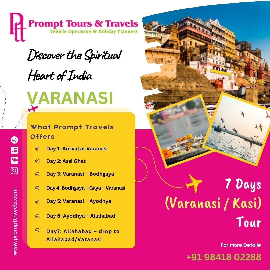 7 Days Varanasi Tour with Prompt Travels – Your Trusted Tour Agency in Chennai