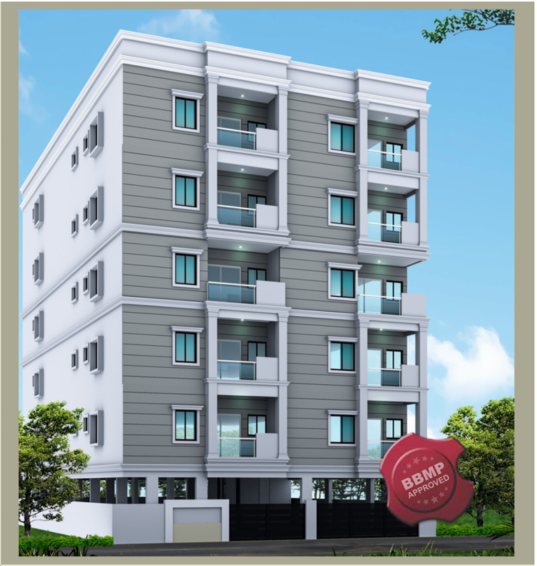 1040 Sq.Ft Flat with Flat with 2BHK For Sale in Banjara layout 