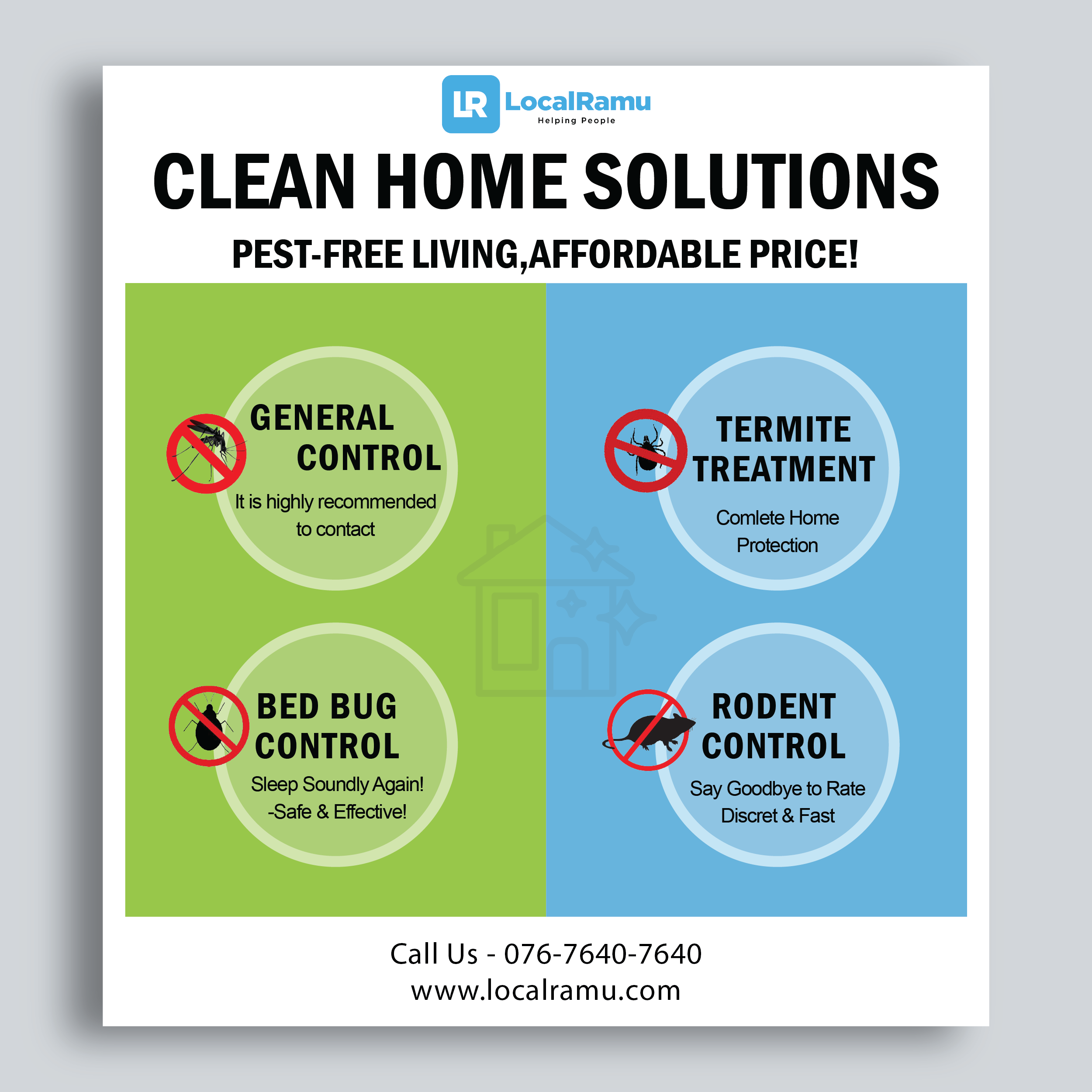 Pest Control Service by LocalRamu to Eliminate Pests from home in Bangalore