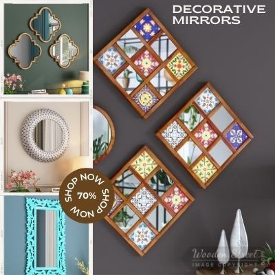 Buy Decorative Mirrors Online in India at Lowest Prices - Wooden Street