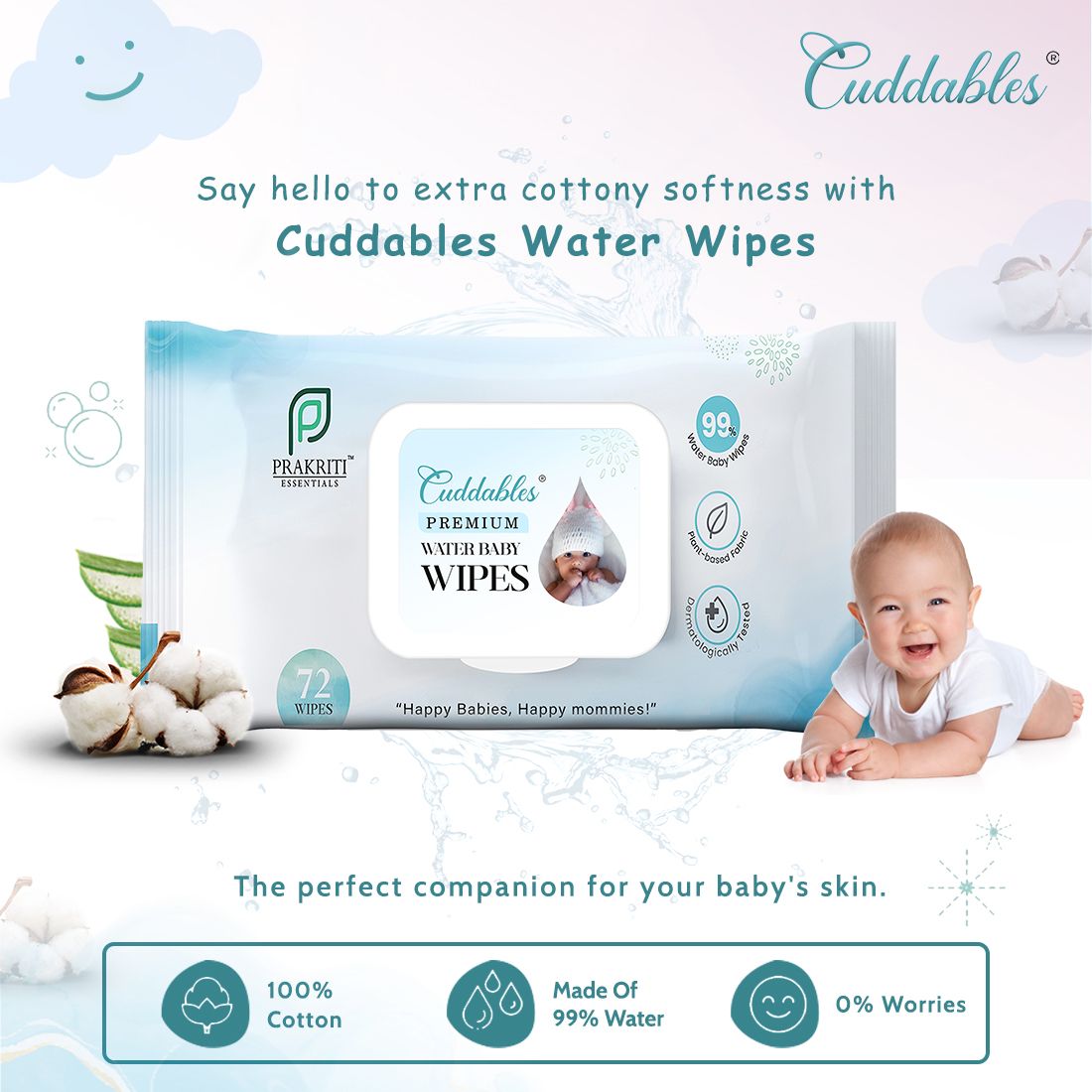 Cuddables Baby Wet Wipes 