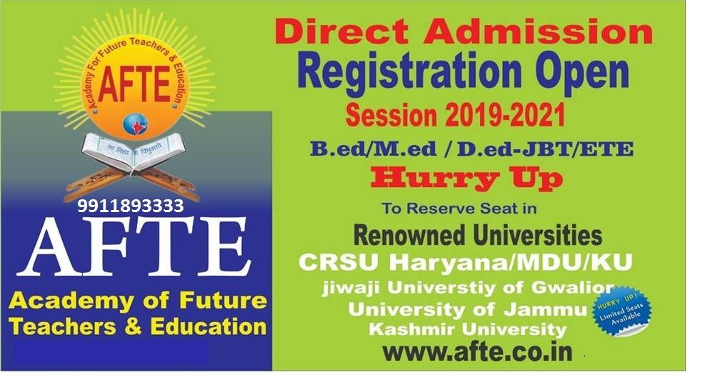 direct admission in b.ed jbt m.ed