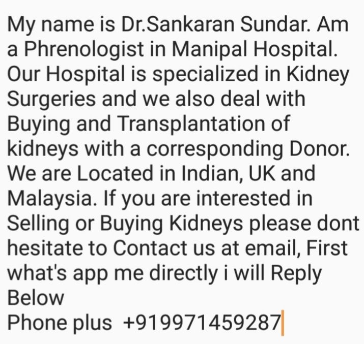 Kidney Donor Required Soon As Possible
