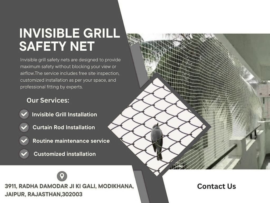 Invisible Grill Safety Net for Balcony Protection in Jaipur