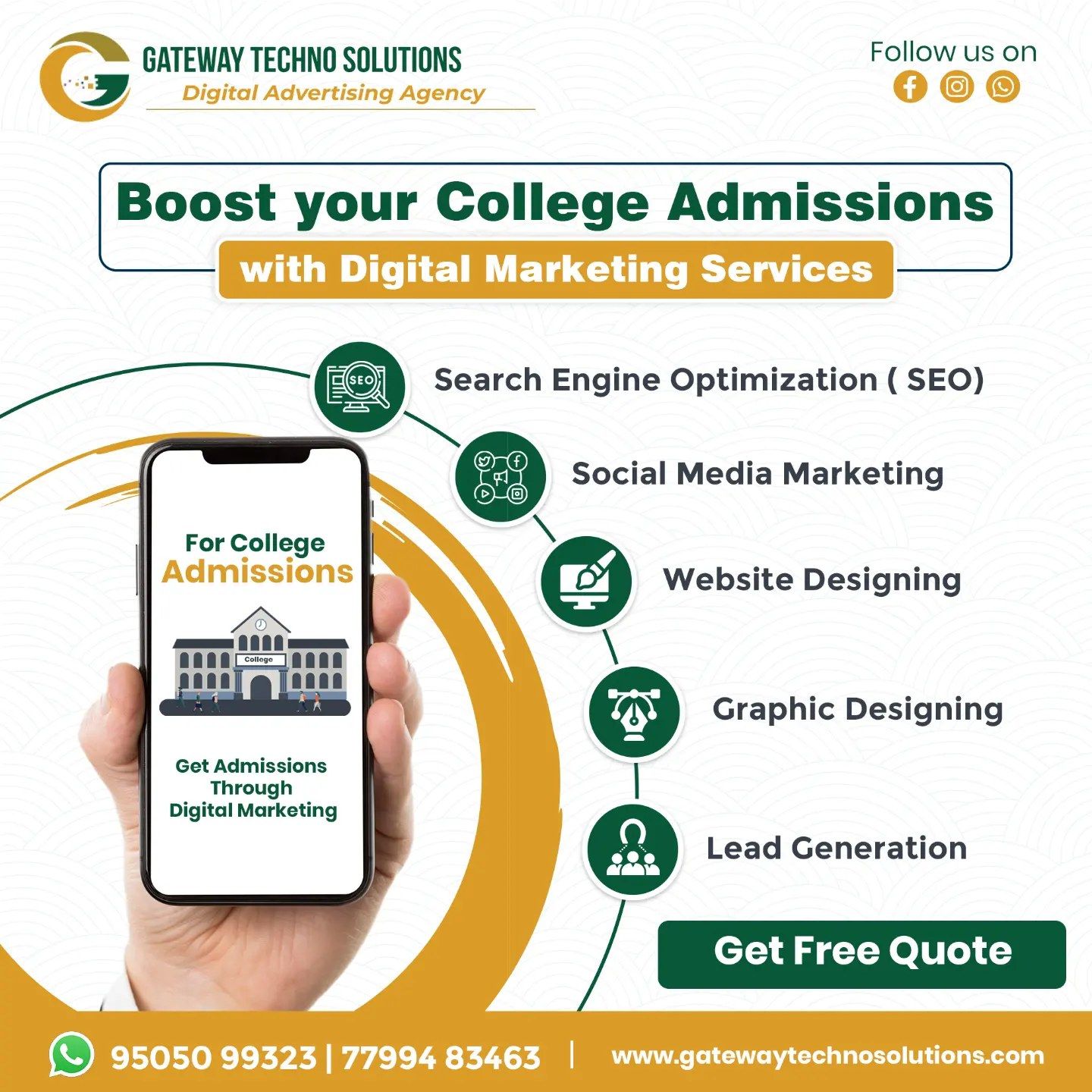 SEO and web Designs for colleges || Gateway Techno Solutions
