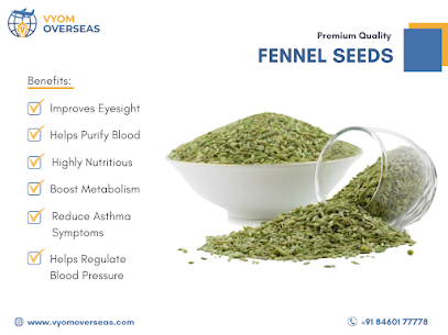 Buy Bulk Fennel Seeds From Global Spice Exporter | Vyom Overseas