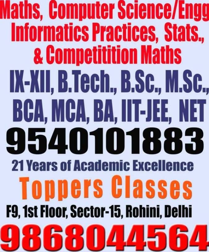 b.sc. mathematics rohini sector 18 badli