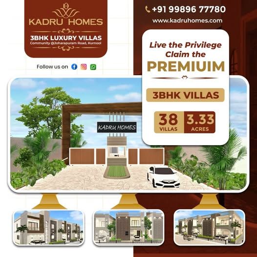 Book Affordable Luxury Villas in Kurnool with Modern Amenities | Kadru Homes