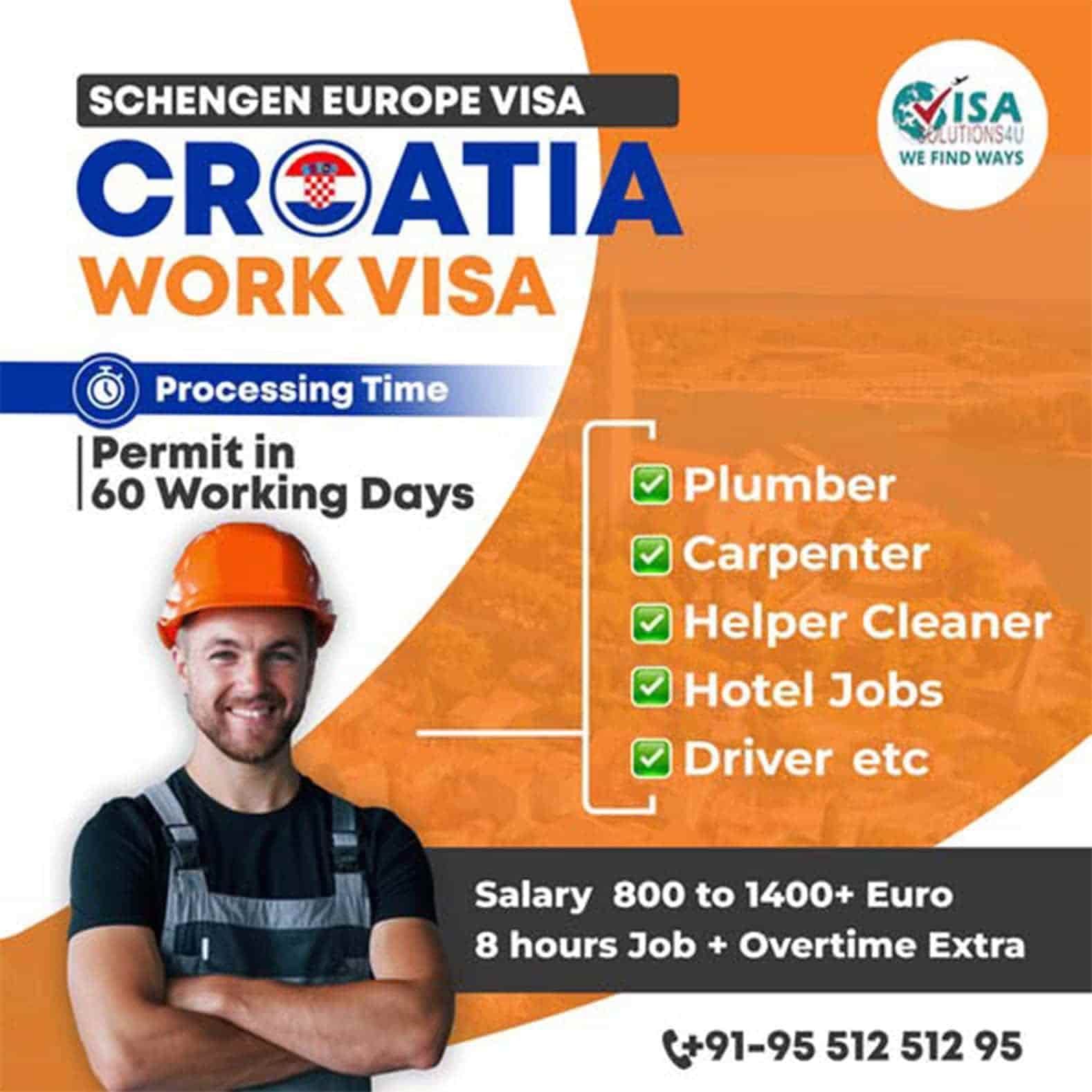 Processing Time for Croatia Work Permit for Indian Citizens | Call Us: 8791297912