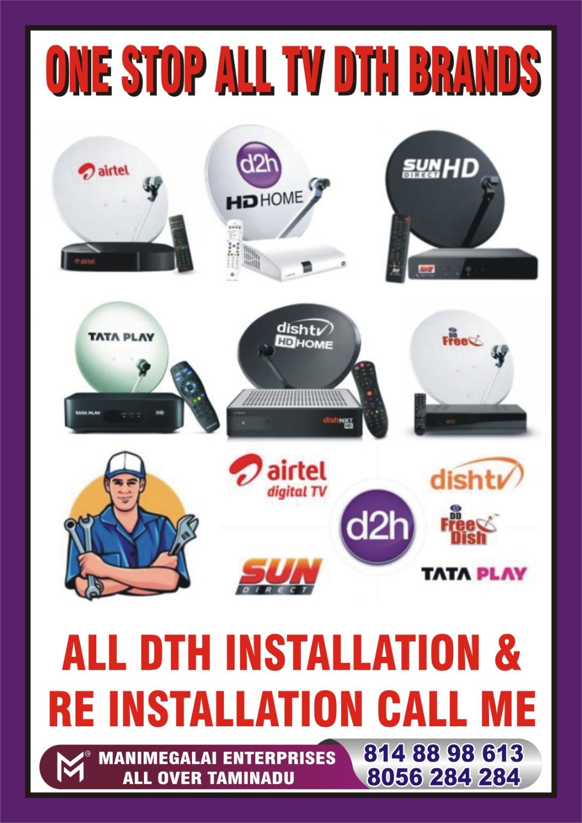 sun dth Reinstallation adambakkam call 8056 284 284