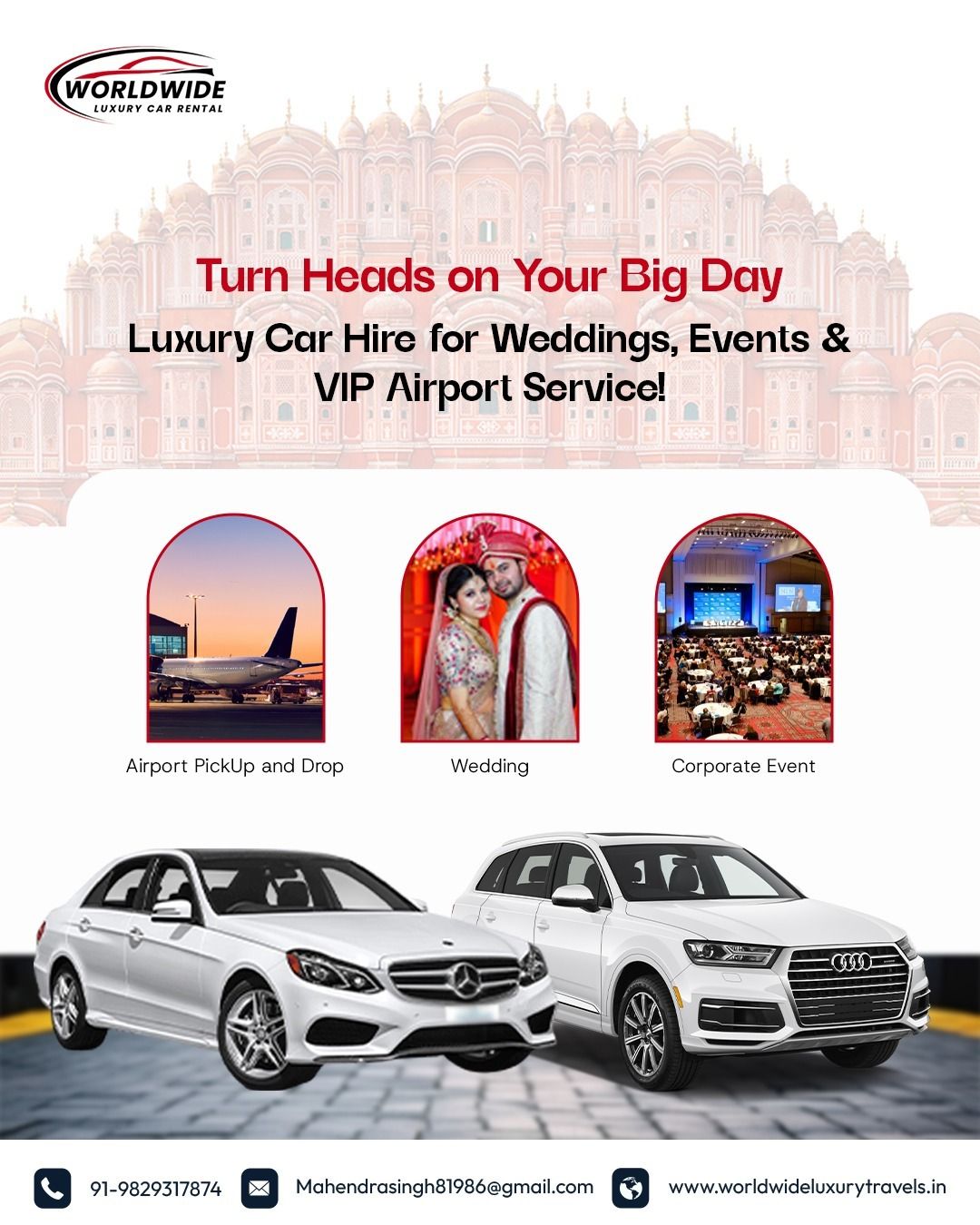Luxury Car Rental for Weddings in Jaipur – Book Now!