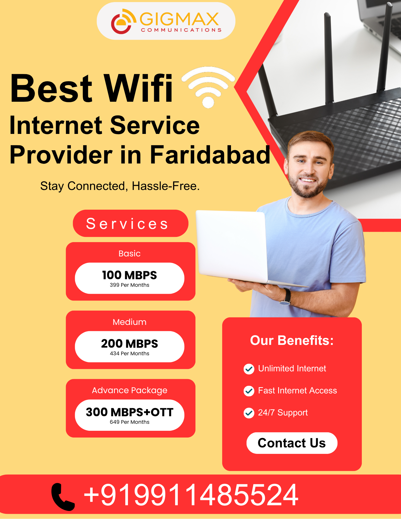WiFi Internet Service Providers in Faridabad – Gigmax